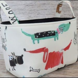 Dog Print Fabric Storage Bin